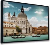 Akoestische panelen - Geluidsisolatie - Akoestische wandpanelen - Akoestisch schilderij AcousticPro® - paneel met een gondel in Venetie, Italie - design 161 - Premium - 90x60 - Wit