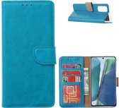 LuxeBass Hoesje geschikt voor Samsung Galaxy Note 20 - Bookcase Turquoise - portemonnee hoesje - telefoonhoes - gsm hoes - telefoonhoesjes
