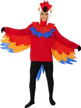 FUNIDELIA Papegaai kostuum voor mannen Dieren - Maat: M-L - Rood