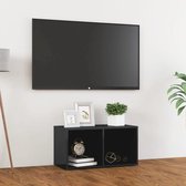 Decoways - Tv-meubel 72x35x36,5 cm spaanplaat hoogglans grijs