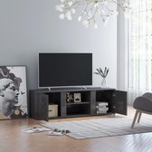 Decoways - Tv-meubel 120x34x37 cm spaanplaat hoogglans grijs