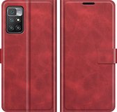 Xiaomi Redmi 10 4G Hoesje - Mobigear - Wallet Serie - Kunstlederen Bookcase - Rood - Hoesje Geschikt Voor Xiaomi Redmi 10 4G