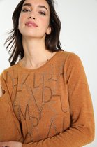 Cassis Dames Shirt met letterprint en strassteentjes - T-shirt - Maat 46