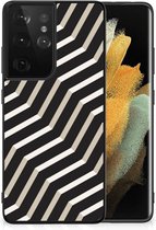Bumper Hoesje Geschikt voor Samsung Galaxy S21 Ultra GSM Hoesje met Zwarte rand Illusion