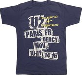 U2 - I+E Paris Event 2015 Heren T-shirt - S - Blauw
