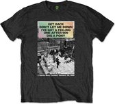 The Beatles Heren Tshirt -L- Rooftop Songs Gradient Zwart