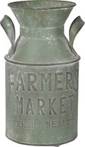 Decoratie Melkbus Ø 14*25 cm / 2500 ml Groen Metaal Rond Farmers Market Melkkan