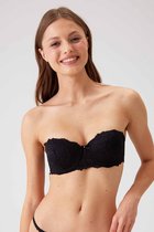 Viuma Vrouw Zwart 620361 Kanten Beha Strapless Push up Bh Dagelijks Comfort Hoogwaardig Kwaliteit