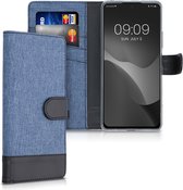 kwmobile telefoonhoesje voor Xiaomi Redmi Note 10 Pro - Hoesje met pasjeshouder in donkerblauw / zwart - Case met portemonnee