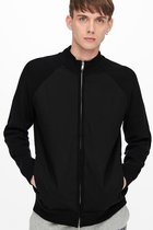 Only & Sons Vest Onskylo Quilted Zip Cardigan Knit 22021550 Black Mannen Maat - L
