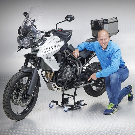 Datona® Motor Mover - Motormover 400 kg - Lichtgewicht 12 kg - Voor motoren met middenbok - Met anti-slip plateau en zwenkwielen - 12 kg
