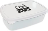 Broodtrommel Wit - Lunchbox - Brooddoos - Zus - Grote zus - Quotes - Spreuken - 18x12x6 cm - Volwassenen