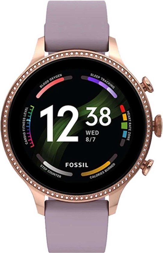 Fossil Gen 6 Smartwatch FTW6080 Dames 42 mm - Lila