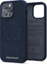 Njord byELEMENTS iPhone 13 Pro Max Hoesje - Zalm leer - Salmon Leather Vatn - Blauw