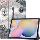 Mobigear Tablethoes geschikt voor Samsung Galaxy Tab S7 Plus Hoes | Mobigear Tri-Fold Bookcase - Eiffeltoren