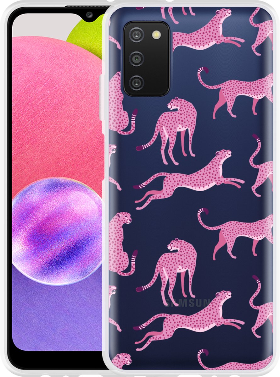 Samsung Galaxy A03s Hoesje Roze Cheeta's - Designed by Cazy