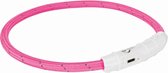 Trixie halsband voor hond  flash lichthalsband voor hond usb tpu / nylon roze 35x0,7 cm