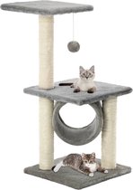 Katten krabpaal met sisaltouw, kleur grijs, hoogte 65cm, krabpaal