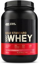 Optimum Nutrition Gold Standard 100% Whey Protein - Eiwitpoeder  - Eiwitshake / Proteine Shake - Aardbei Smaak - 908 gram (30 shakes) - 1 Pot