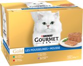 Gourmet Gold Mousse - kattenvoer natvoer - met Konijn, Rund, Kalf, Lam - 96 x 85 gr