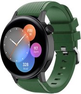Siliconen Smartwatch bandje - Geschikt voor  Huawei Watch GT 3 42mm siliconen bandje - legergroen - 42mm - Strap-it Horlogeband / Polsband / Armband