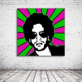 Lenny Kravitz Pop Art Poster in lijst - 90 x 90 cm en 2 cm dik - Fotopapier Mat 180 gr Framed - Popart Wanddecoratie inclusief lijst