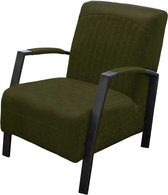 Industriële fauteuil Giulietta | leer Colorado groen 08 | 61 cm breed