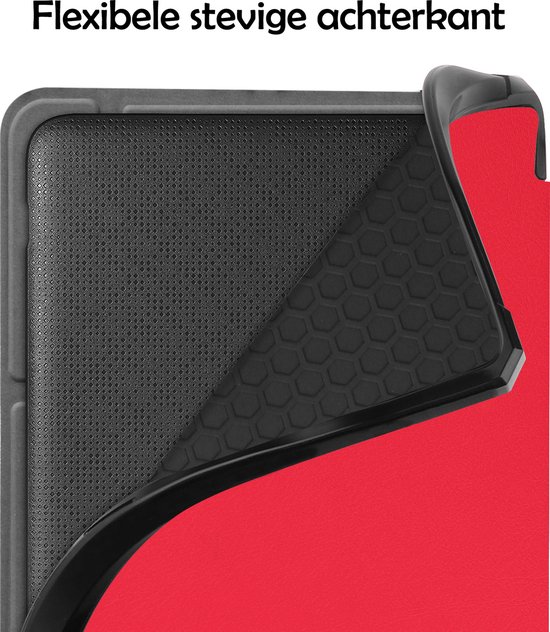Hoesje Geschikt voor Kobo Libra 2 Hoes Bescherm Hoesje Case Sleep Cover Trifold - Hoes Geschikt voor Kobo Libra 2 Hoesje - Rood van Hoesje  — afbeelding 5