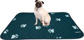 Sharon B - puppy training pad - plasmat - grijs met witte pootjes print - 60x45 cm - hondentoilet - herbruikbaar - wasbaar