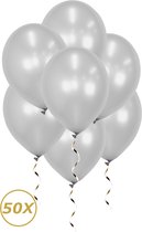 Zilveren Helium Ballonnen 2024 Verjaardag Versiering Feest Versiering Ballon Metallic Zilver Luxe Decoratie - 50 Stuks