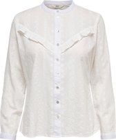 Only Blouse Onlnew Miranda Emb Ls Shirt Wvn 15250519 White Dames Maat - M