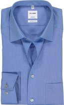 OLYMP Tendenz modern fit overhemd - blauw chambray - Strijkvriendelijk - Boordmaat: 44