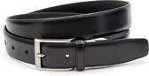 Mooie zwarte leren heren riem. 3 cm breed - Zwart - Casual - Echt Leer - Taille: 90cm - Totale lengte riem: 105cm