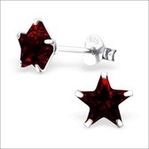 Aramat jewels ® - Zilveren oorbellen ster rood 925 zilver zirkonia 7mm