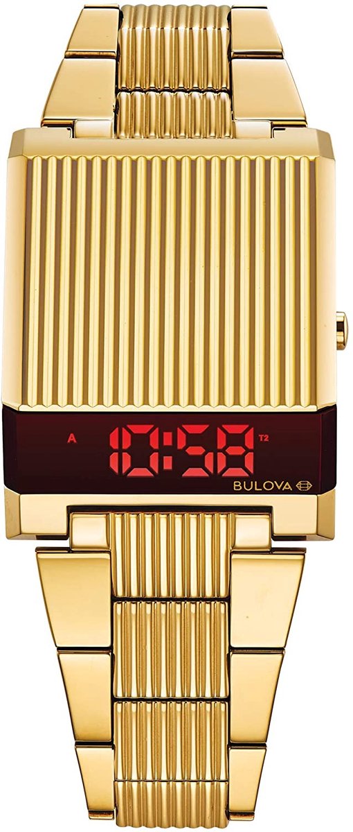 Bulova Computron 97C110 Horloge - Staal - Goudkleurig - Ø 33 mm