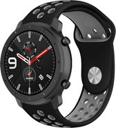 Siliconen Smartwatch bandje - Geschikt voor  Xiaomi Amazfit GTR sport band - zwart/grijs - 47mm - Horlogeband / Polsband / Armband