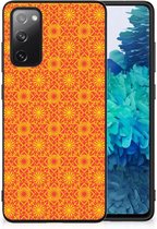 Smartphone Hoesje Geschikt voor Samsung Galaxy S20 FE Cover Case met Zwarte rand Batik Orange