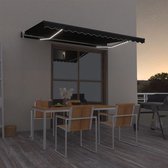 Decoways - Luifel automatisch met LED en windsensor 400x350 cm antraciet