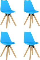 Decoways - Eetkamerstoelen 4 st blauw