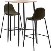 Decoways - 3-delige Barset stof bruin