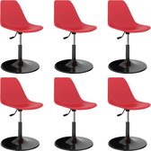 Decoways - Eetkamerstoelen draaibaar 6 stuks PP rood