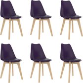 Decoways - Eetkamerstoelen 6 st kunststof lila
