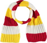 Feest kindersjaal 2 x 2 rib | rood/wit/geel | 110 CM | Sjaal meisje | Sjaal jongen | Carnaval | Kinder sjaal | Sjaal kind | Gekleurde sjaal | Apollo