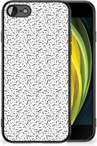 Telefoonhoesje Geschikt voor iPhone 7/8/SE 2020/2022 TPU Silicone Hoesje met Zwarte rand Stripes Dots