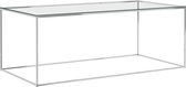 Decoways - Salontafel 120x60x45 cm roestvrij staal en glas zilverkleurig