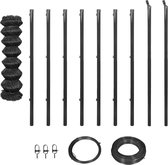 Decoways - Gaashek met palen en toebehoren 1,25x15 m grijs