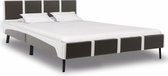 Decoways - Bedframe kunstleer grijs en wit 120x200 cm