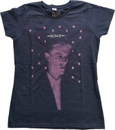 David Bowie Dames Tshirt -S- Dots Blauw