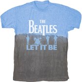 The Beatles - Let It Be Split Heren T-shirt - XL - Blauw/Zwart