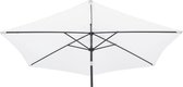 Rechter parasol Diam. 3 m - In hoogte verstelbaar - Aluminium mat en 160g polyester canvas - Wit